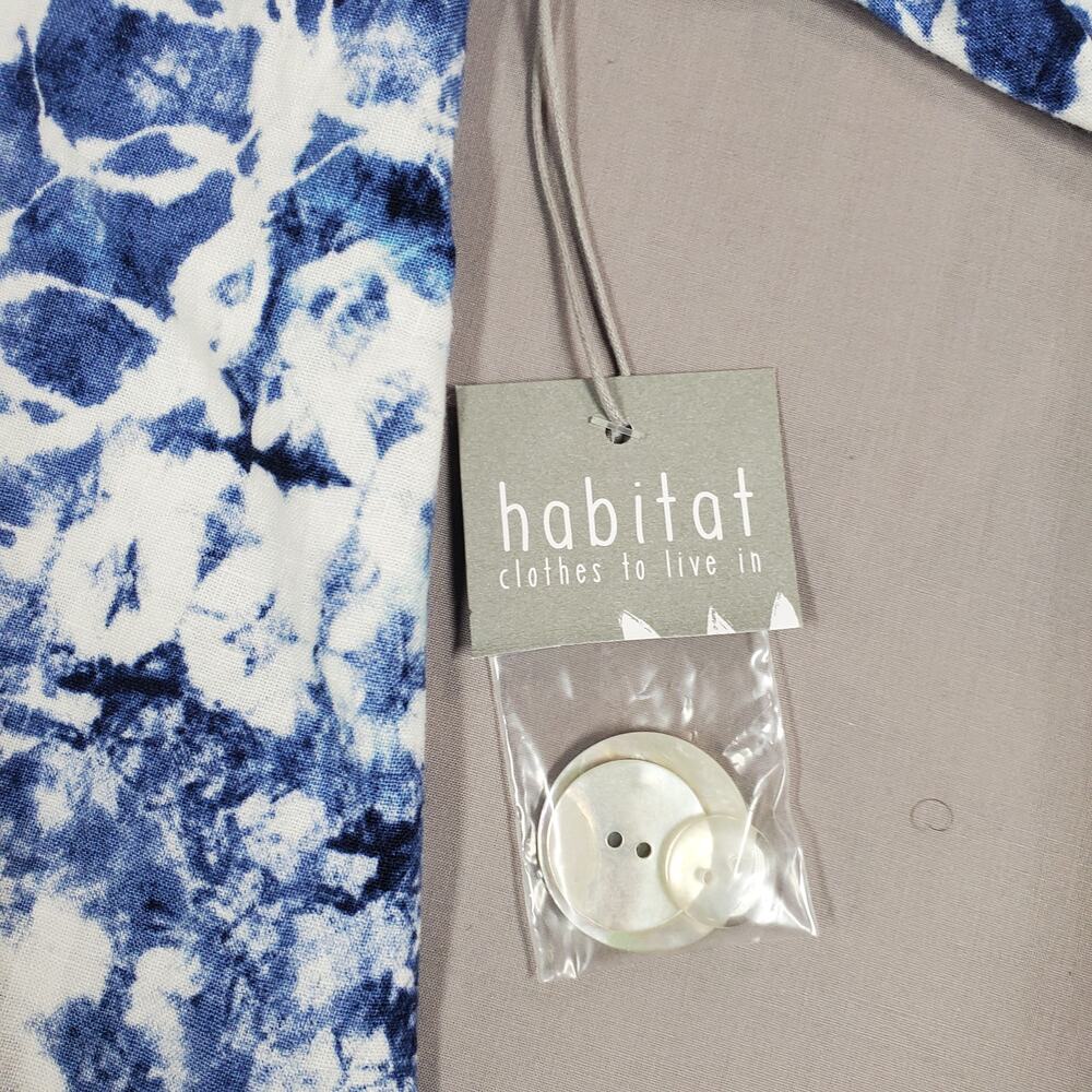 NWT Habitat Clothes to Live In Easy Linen Batik Shirt Womans Size L Linen Blend - Picture 8 of 10